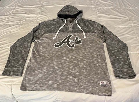 Atlanta Braves MLB Baseball Logo Unisex Hoodie Sweatshirt XL gray heather Cover