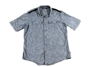Sean John Western CowBoy Shirt Mens Short Sleeves Gray Pearl Snap 4XL Cotton - Picture 1 of 9
