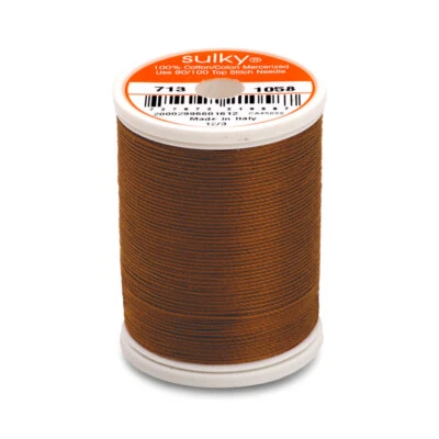 GUTERMANN SULKY 12 WT BROWNS SOLID COLOUR THREAD 300 YD SPOOL 100% COTTON - image 1 of 4