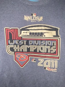 AZ Diamondbacks 2011 NLDS - Majestic Men's Large Light Grey SS T-Shirt - Picture 1 of 3