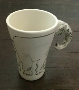 Sherwood Brands Coffee Mug Trunk Handle 3D Elephant White Gray - Picture 1 of 5