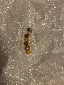 7 Handpainted Wooden Beads Assorted - Picture 1 of 12