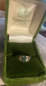 14k Gelbgold Oval Natur Grün Smaragd und Diamant Ring Größe 8 - Bild 1 von 13