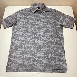 Footjoy Polo Camicia Uomo Med Grigio Nuvola Mimetica Performance Elasticizzata Leggera - Foto 1 di 9