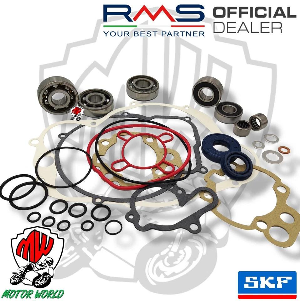 KIT REVISIONE MOTORE MINARELLI AM6 Cuscinetti SKF + Paraoli banco + Guarnizioni - Immagine 1 di 1