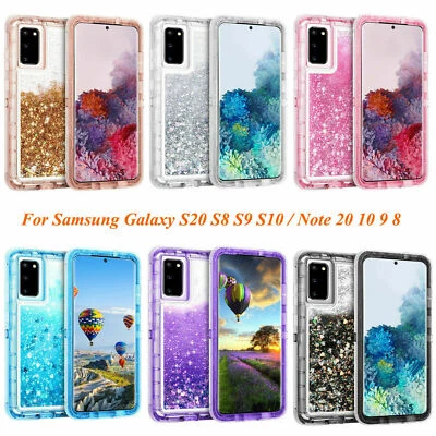 Liquid Glitter Defender Case For Samsung Galaxy S23 Ultra S22 S21 S20+ S10 S9 S8 - Image 1 of 4