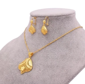 18kt Gold Plated Necklace set Dubai gold Jewelry African Jewelry Peacock Jewelry - Picture 1 of 2