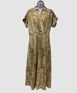 $145 Lauren Ralph Lauren Women's Brown Floral Print V-Neck Crepe Dress Size 8 - Picture 1 of 2