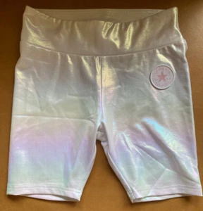 Converse Girls Bicycle Shorts White Iridescent Med. 10/12 - Picture 1 of 5