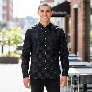 American Eagle Outfitters Mens Polka Dot Button Down Shirt M Classic Fit - Picture 1 of 10