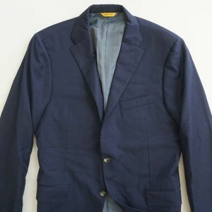 Hickey Freeman New York Mens Beacon Blazer Jacket 40R Navy Blue Wool Super 130s - Picture 1 of 12
