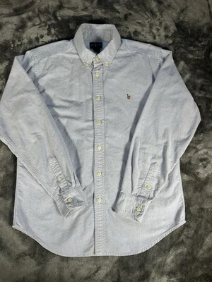Polo Ralph Lauren Boys 18 Oxford Button Down Shirt White Embroidered Pony OCBD - Image 1 of 4