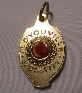 Vtg gold tone relic medal Sister St Saint M D'Youville 1701-1771 Widow Patron - Picture 1 of 3