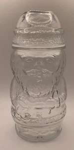 Barattolo caramelle Babbo Natale vetro trasparente Libbey Natale coperchio sigillato vacanze inverno - Foto 1 di 9