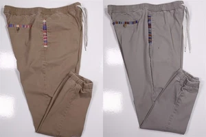 Wowie Lot of 2 Joggers Men's Large Aztec Trim Cotton Tapered Gobi - Picture 1 of 13