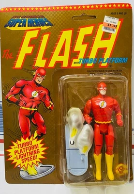Toy Biz 1990 DC Comics Super Heroes The Flash con plataforma Turbo Foto 1 de 2