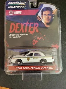 2023 Greenlight Hollywood DEXTER 2001 FORD CROWN VICTORIA White Police Car New - Picture 1 of 2