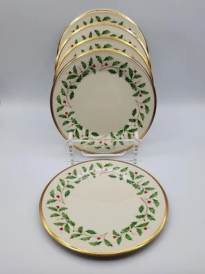 Juego de 5 platos de ensalada Lenox Holiday Dimension 8 1/8" de diámetro LEER AZUL Foto 1 de 4