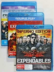 The Expendables - 1, 2 & 3 - Sylvester Stallone - Blu-ray Region B Like New 