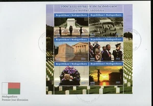 MADAGASCAR 2021 100th DEDICATORY ANN OF THE UNKNOWN SOLDIER MONUMENT SHEET FDC - Picture 1 of 1
