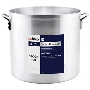 Winco USA Super Pentola Stock in Alluminio, Pesante, 10 Quart con Manici NUOVO - Foto 1 di 1