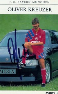 OLIVER KREUZER SIGNED FC BAYERN MUNICH CARD 4 X 6 INCH  (THIN PAPER TYPE) 
