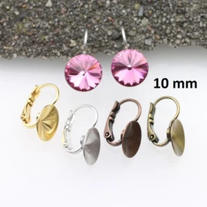 Ohrring-Fassung für 10 mm Rivoli-Kristalle von Swarovski und Preciosa Schmuckzub - Picture 1 of 14
