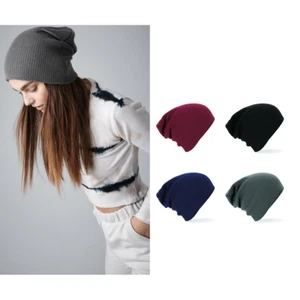 Gorro Slouch Unisex B461 - Beechfield Informal Elegante Suave Acanalado Tejido Cálido Sombrero - Imagen 1 de 10