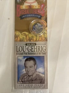 Golden Baseball Legends 24KT Gold Plated Colorized Quarter Lou Gehrig - Bild 1 von 6