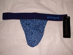 PAPI HERREN UNTERWÄSCHE TANGA, FARBE: BLAU UND TÜRKIS BLATTMUSTER GRÖSSE LARGE L - Bild 1 von 3