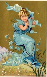 LITTLE GIANT COUGH CURE*FANTASY*GOLD METALLIC*BLUE DRESS*QUACKERY*CONSUMPTION - Picture 1 of 2