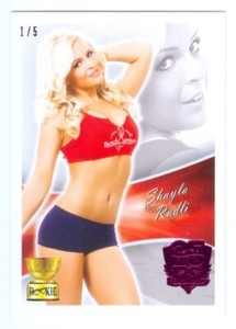 SHAYLA RADLI "PINK 2013 BUBBLE GUM BASE CARD /5" BENCHWARMER 25TH ANNIVERSARY