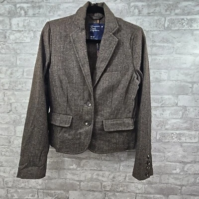 NWT American Eagle Outfitters Womens Notch Lapel Herringbone Blazer Size Medium - Image 1 of 4