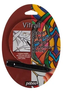 Pebeo Stained Glass Lead Strip Self Adhesive 2 x 1/8" 33ft - Picture 1 of 7