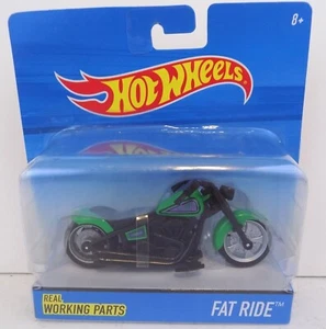 Hot Wheels ~ Fat Ride ~ Green & Black Motorcycle ~ Mattel ~ New/Sealed - Picture 1 of 6