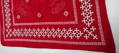 VANDERBILT RAILROAD NEW YORK CENTRAL 1940s RARE FAST COLOR COTTON BANDANA - Image 1 of 4