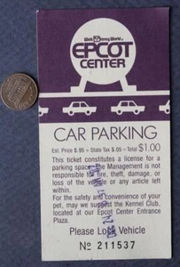1982 Orlando Florida Walt Disney World Epcot Center 1st X-mas Parking ticket---- - Bild 1 von 1