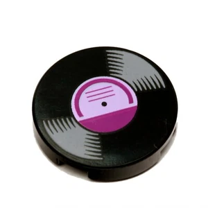 NEW LEGO - Tiles - Round 2x2 - Decorated - Vinyl Record Black x1 - 70828 70838 - Picture 1 of 1