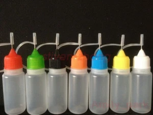 Hot ! 50pcs 10ml Empty Plastic Squeezable Liquid Dropper Bottles needle tip LDPE - Picture 1 of 8