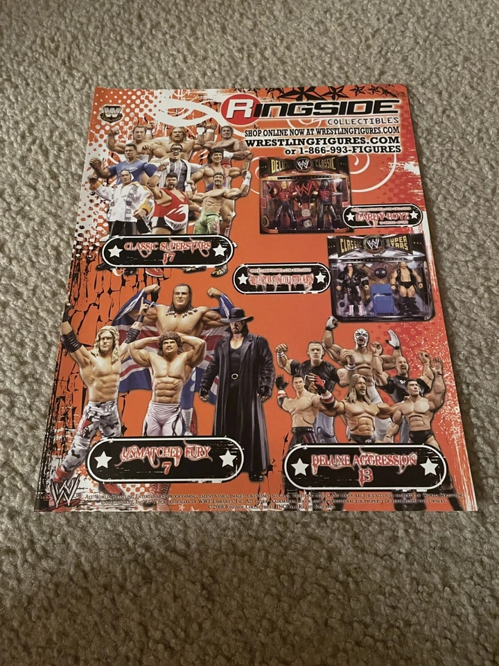 Jakks BRET HART STONE FRÍO RESISTENTE NIÑOS CRÍA ATUENDO Anuncio Impreso Exclusivo Lado del Anillo Foto 1 de 1