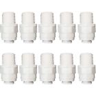 10Pcs White Push To Connect 1/4 OD Tube Quick Connector water purifiers
