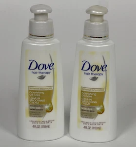 (Pack of 2) Dove Nourishing Oil Care Leave-In Smoothing Cream 4.0 oz. - New - Picture 1 of 3