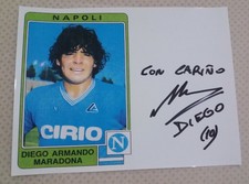 Diego Armando Maradona Foto (27,5x21) con autografo & dedica carta fotografica