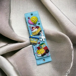 Beautiful Childrens Mezuzah Case Decorated w/Toys No Scroll - Picture 1 of 5