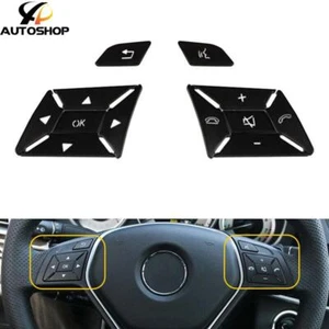 Steering Wheel Button Trim Fits For 2012-2017 Mercedes Benz E300 E350 E400 Black - Bild 1 von 6
