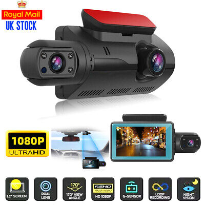 1080P Dual Lens Car Dash Cam Recorder G Sensor DVR Front Rear Camera Video 360° • 26.20€