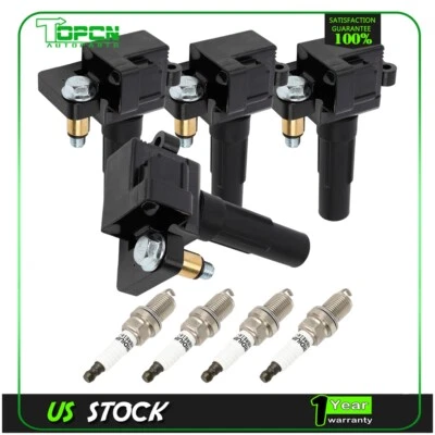 4 Pack For 2003 2004 2005 Subaru Impreza WRX 2.0L Ignition Coil and Spark Plug - Image 1 of 4