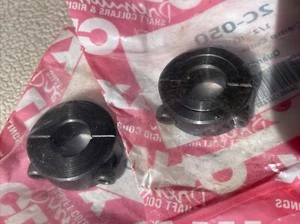 Lot of 2 #2C-050 2-piece 1/2" Clamping Collar, Black Oxide plated Carbon Steel - Picture 1 of 4