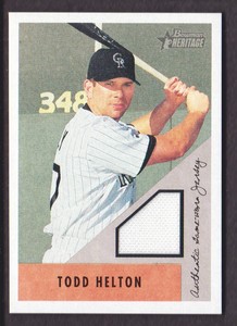2002 Bowman Heritage Baseball Relic JERSEY #BH-TH Todd Helton Colorado Rockies