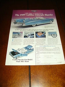 FRANKLIN MINT 1959 CADILLAC ELDORADO BIARRITZ  ***ORIGINAL 1992 AD*** - Picture 1 of 1
